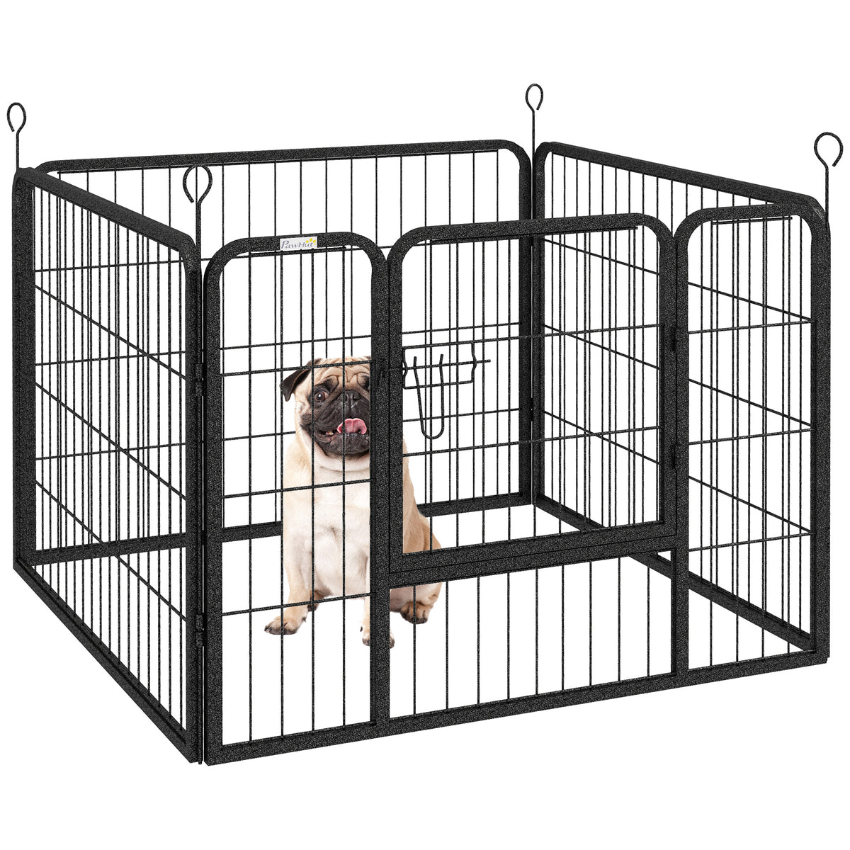 PawHut Heavy Duty Dog Playpen, 4 Panel Puppy Pen, Foldable Dog Kennel Both Indoor Outdoor Use Collapsible Design 82L x 82W x 60H (cm)