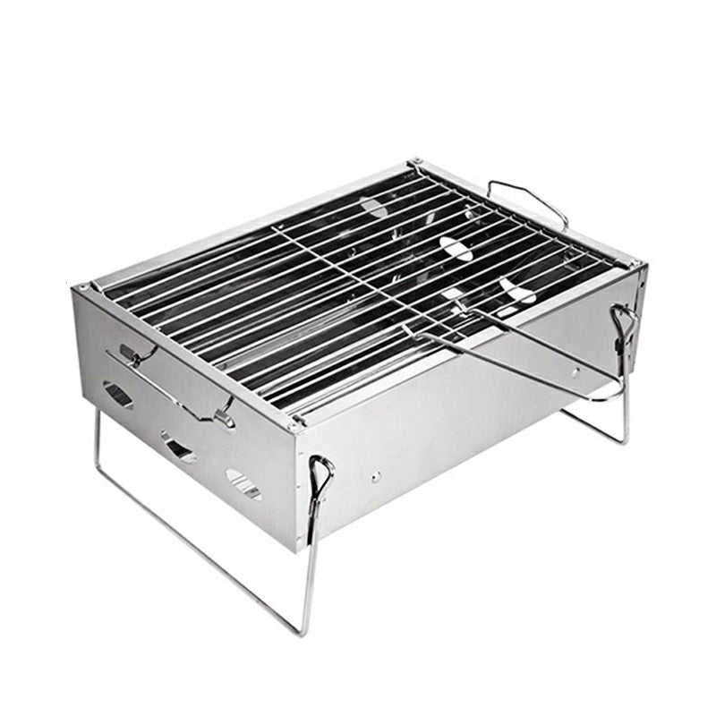 Foldable BBQ Grill Stainless Steel Charcoal Barbecues Grill for Camping, Garden, Picnic and Travel, Easy-to-use Portable BBQ Grill - TovaHaus
