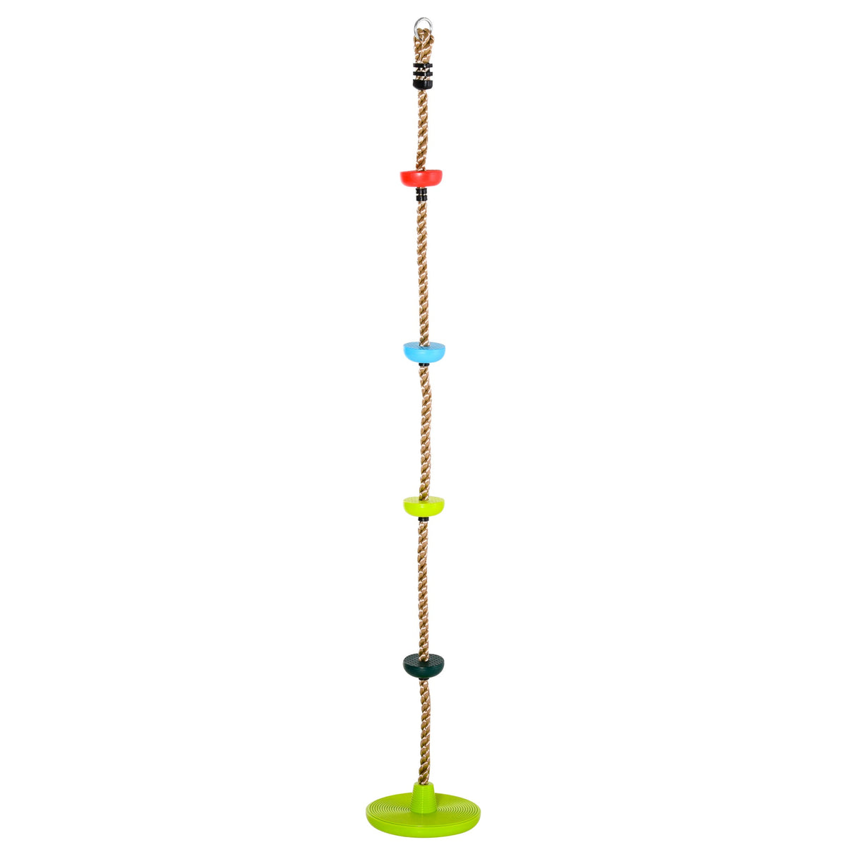 HOMCOM Climbing Rope with Disc Swings and Platforms, Multicolour Outdoor Playset for Backyard Playground - TovaHaus