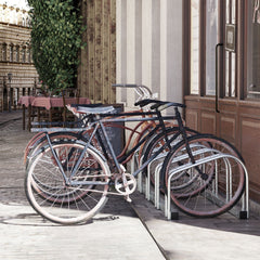HOMCOM Floor Parking Bike Stand, 5-Bike Capacity, Space-Saving Design, Durable Silver - TovaHaus