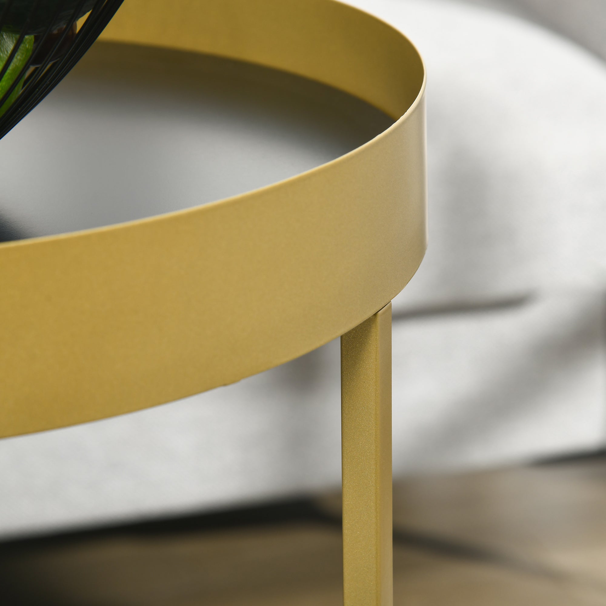 HOMCOM Nesting Coffee Tables, Set of 2, Gold Metal Frame, Marble Colour Embedded Tabletop, Versatile for Living Room, Bedroom. - TovaHaus