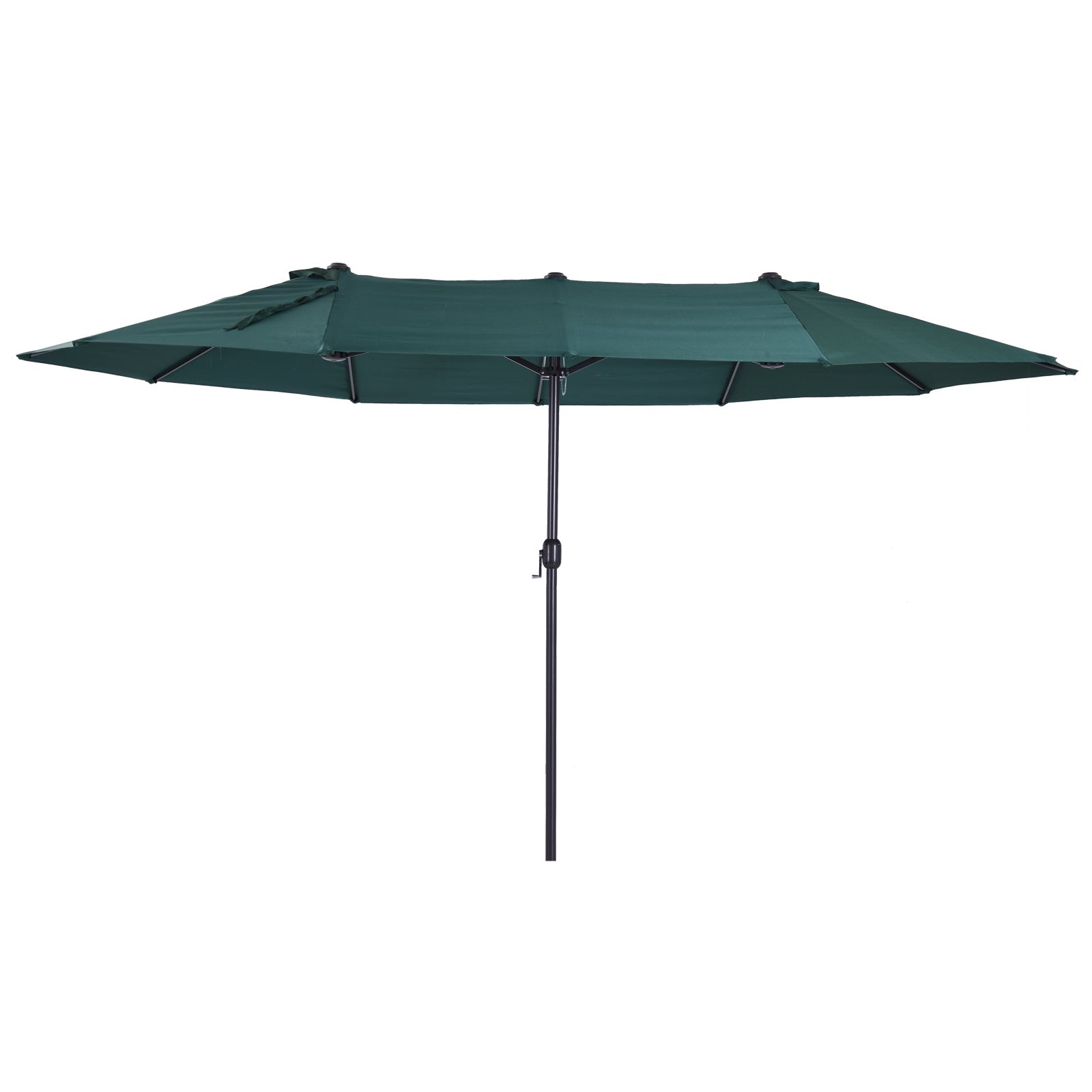 Outsunny 4.6m Garden Parasol Double-Sided Sun Umbrella Patio Market Shelter Canopy Shade Outdoor Green - TovaHaus