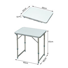 Outsunny Folding Picnic Table, Portable Outdoor Camping Table, Lightweight, Durable Aluminium Frame, Silver - TovaHaus