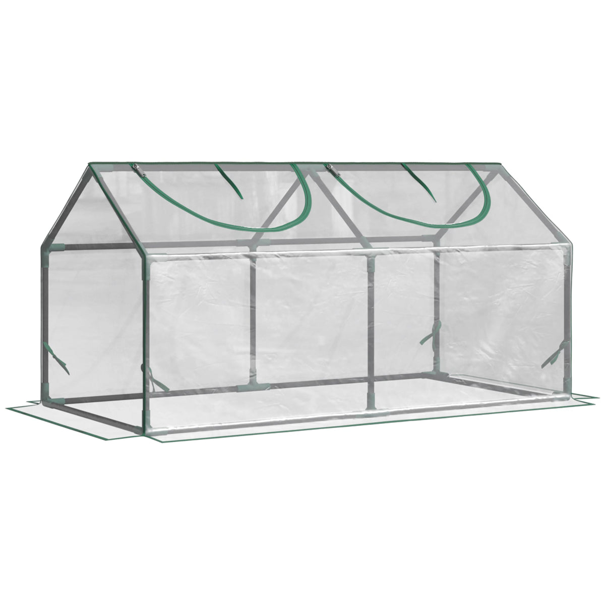 Outsunny Mini Greenhouse Portable Flower Planter Tomato Vegetable House for Garden Backyard with Zipper 120 x 60 x 60 cm, Clear - TovaHaus