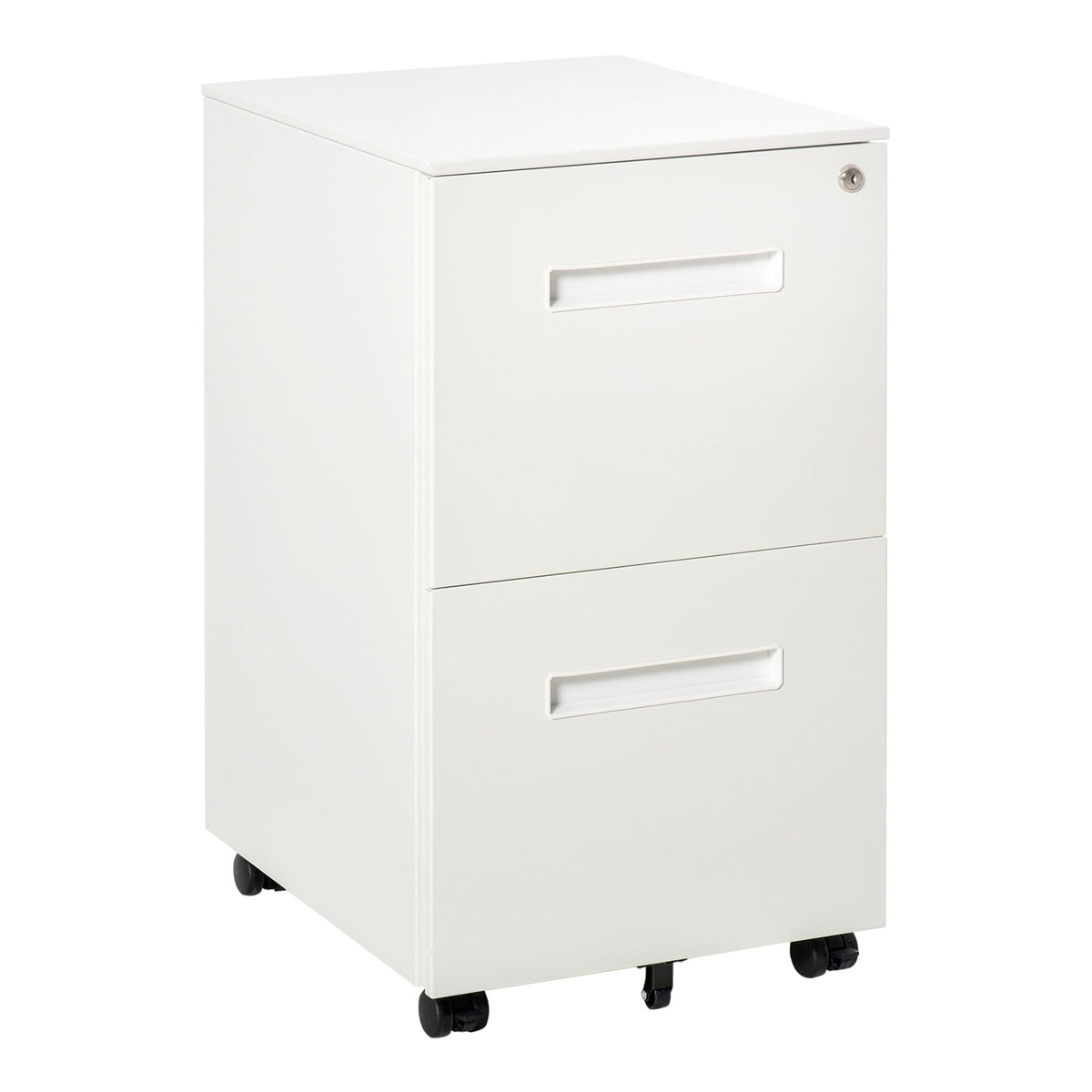 Vinsetto Mobile File Cabinet Vertical Home Office Organizer Filing Furniture with Adjustable Partition for A4 Letter Size, Lockable White - TovaHaus
