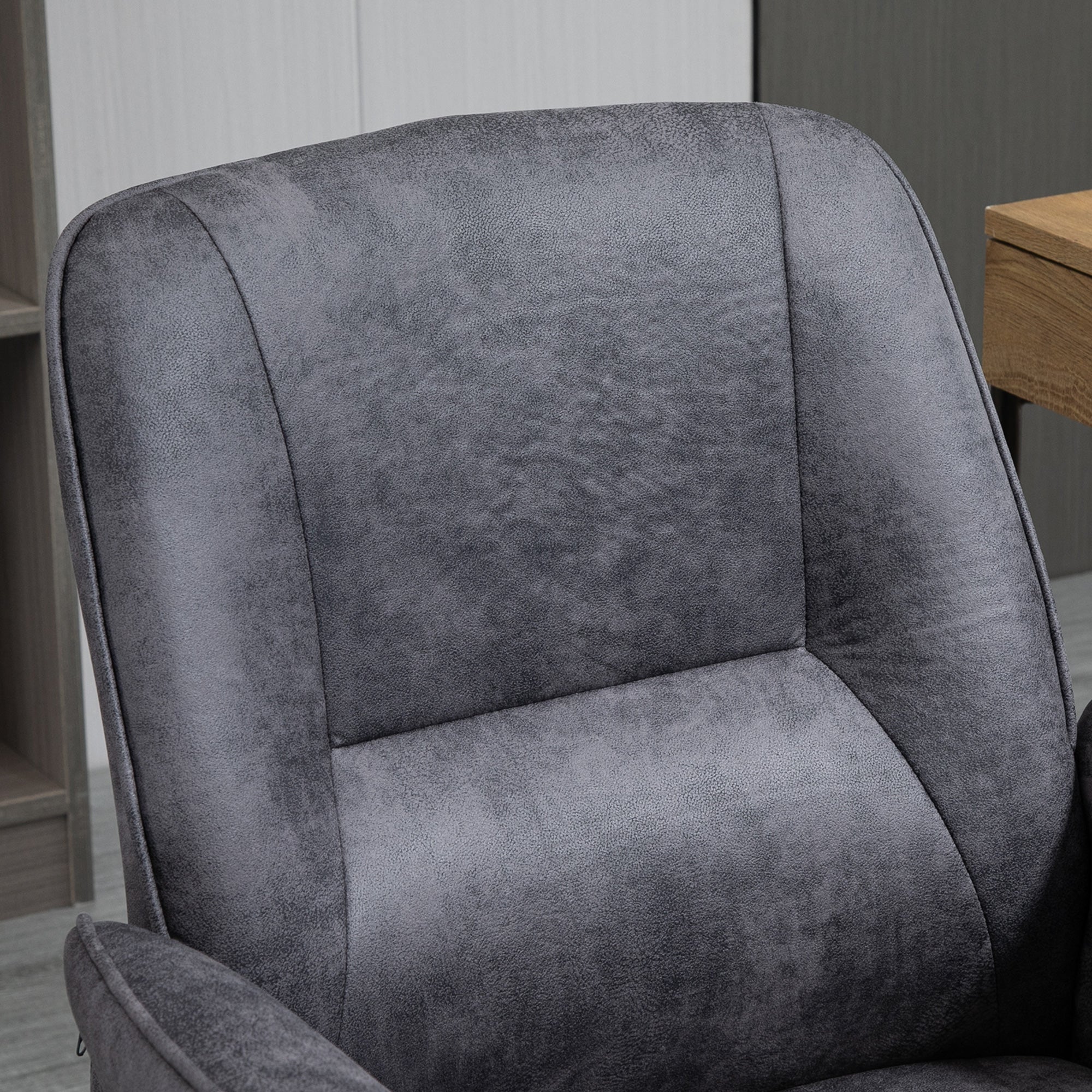 Vinsetto Swivel Computer Office Chair Mid Back Desk Chair for Home Study Bedroom, Charcoal Grey - TovaHaus