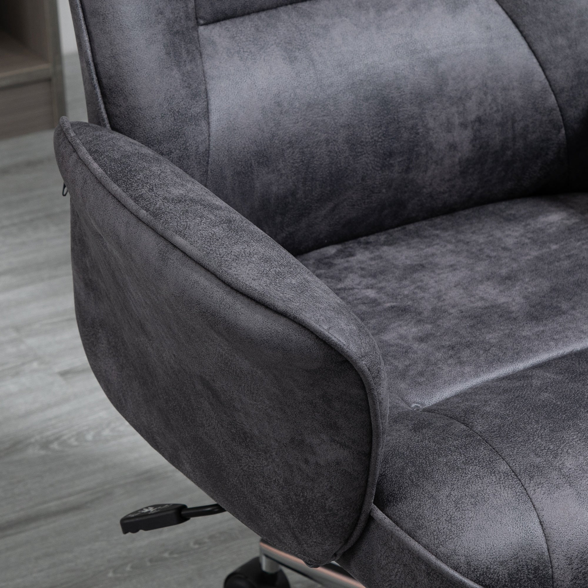 Vinsetto Swivel Computer Office Chair Mid Back Desk Chair for Home Study Bedroom, Charcoal Grey - TovaHaus