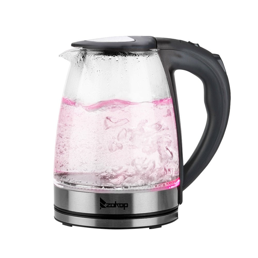 1.8L Electric Glass Kettle with 7 Colors LED Light 2000W - TovaHaus