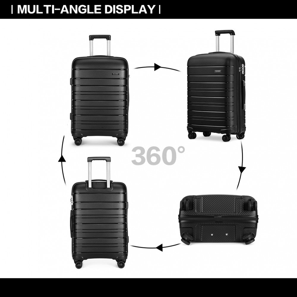55x40x20cm Hard Shell PP Suitcase Ryanair Maximum Allowance (Priority) Carry On Cabin Luggage Suitcase with 4 Wheels - TovaHaus