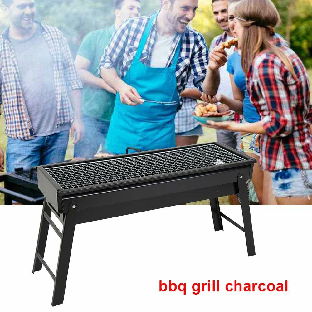 Foldable BBQ Grill Stainless Steel Charcoal Barbecues Grill for Camping, Garden, Picnic and Travel, Easy-to-use Portable BBQ Grill - TovaHaus