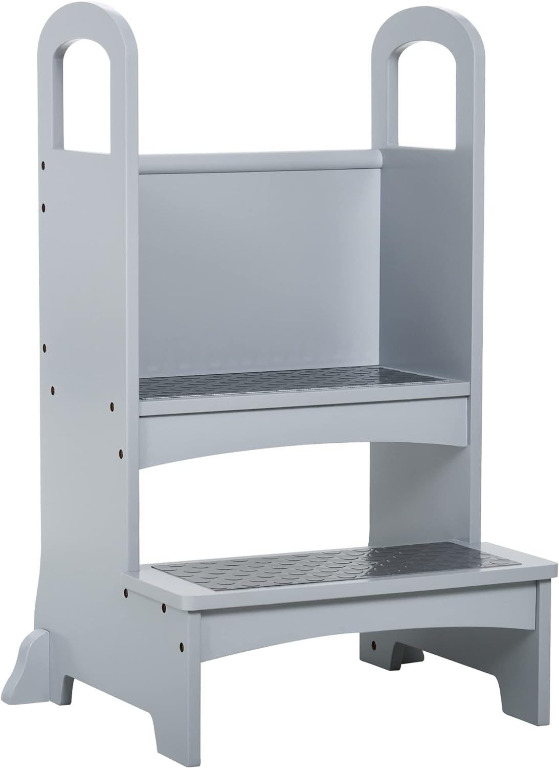 Kitchen Tower for Kids - Grey Wooden Step Stool with Non-Slip Safety Panels & Handles, Perfect Learning Tower for Toddlers 3-8 Yrs - TovaHaus