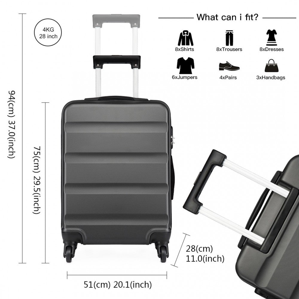 Lightweight Suitcase Set 3-Piece 19-24-28 Inch ABS Hard Shell Suitcase Set with 4 Wheels and TSA Lock - TovaHaus