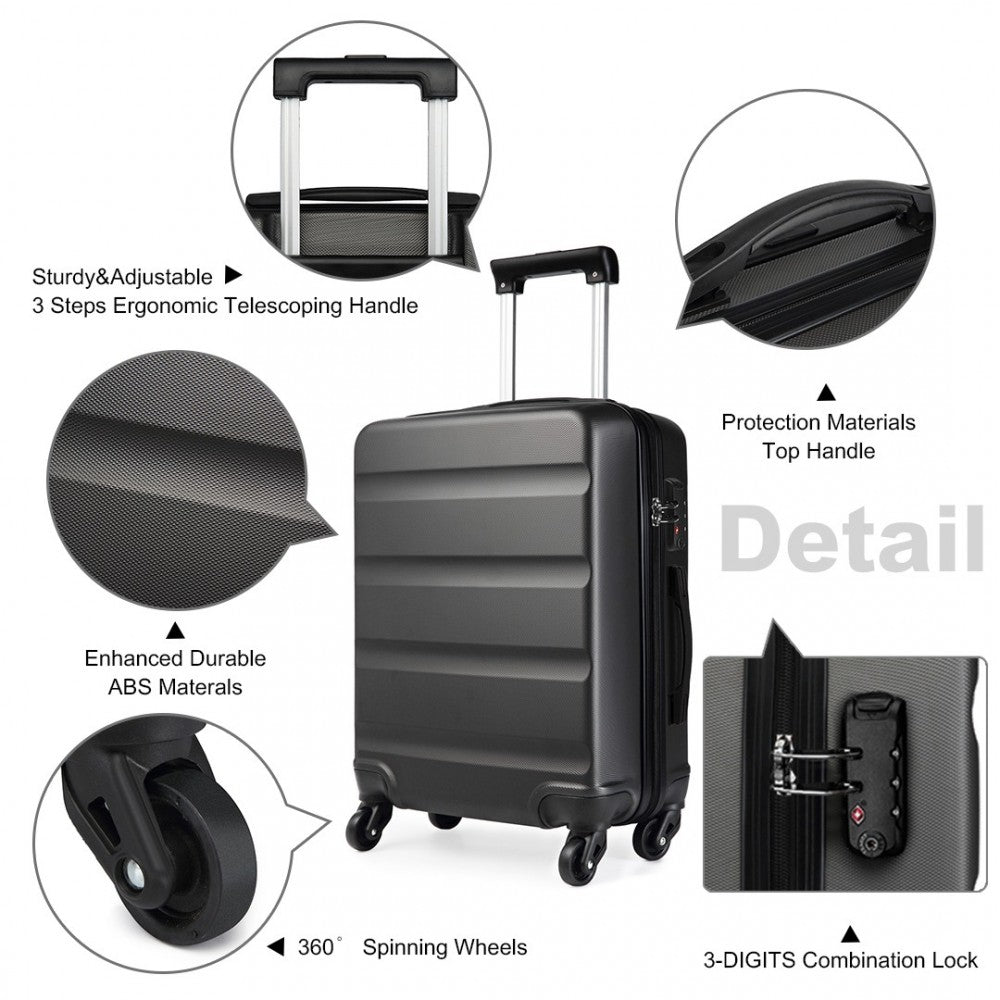 Lightweight Suitcase Set 3-Piece 19-24-28 Inch ABS Hard Shell Suitcase Set with 4 Wheels and TSA Lock - TovaHaus