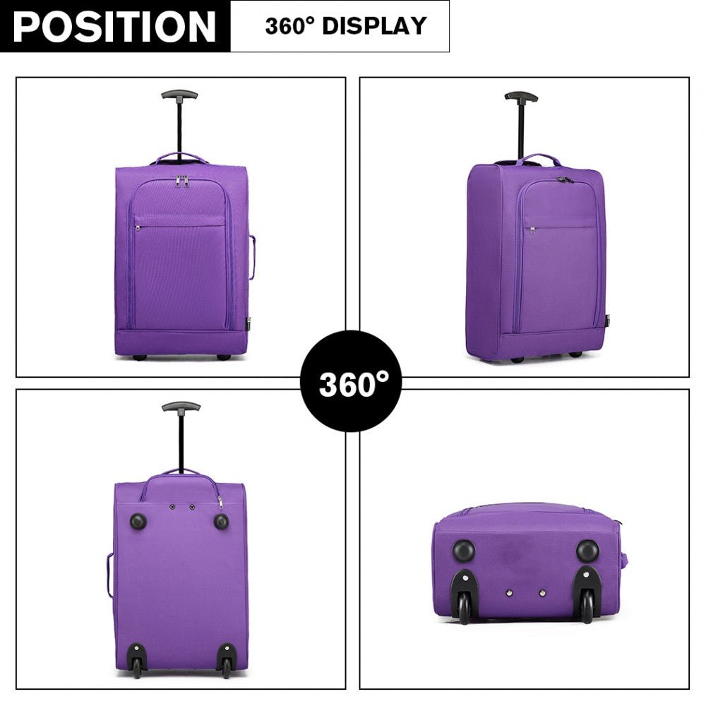 Soft Trolley Travel Case Bag Ryanair Cabin Hand Luggage Suitcase 2 Wheel | Durable 600D Polyester & Telescopic Handle - TovaHaus