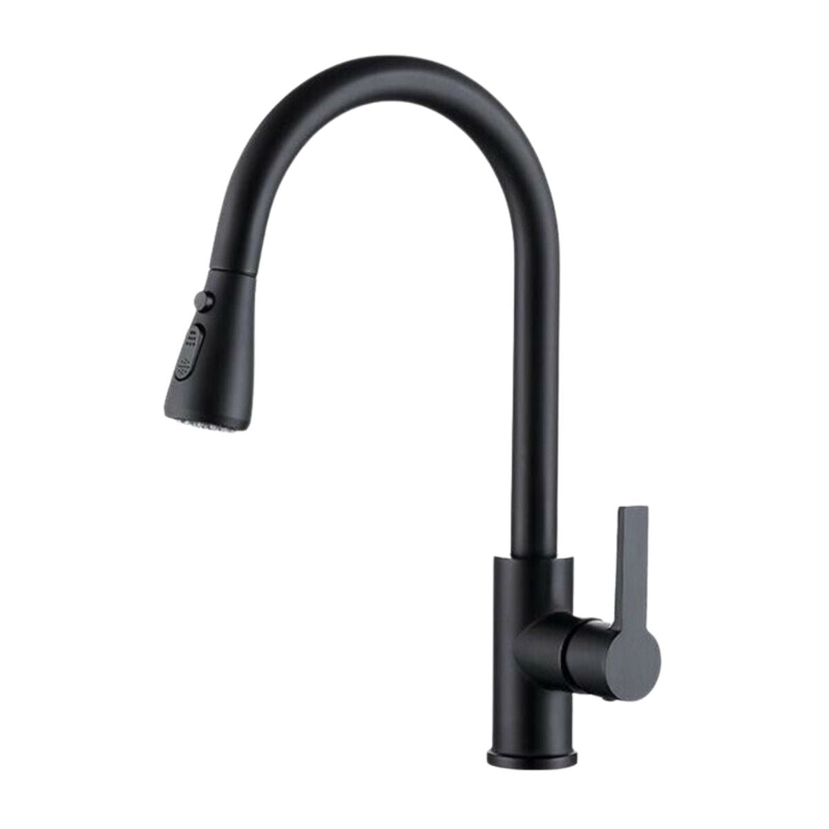 TovaHaus Kitchen Sink Taps Mixer with Pull Out Spray, Swivel Single Handle Pull Down Stainless Steel Kitchen Faucet for UK Standard Fittings - TovaHaus